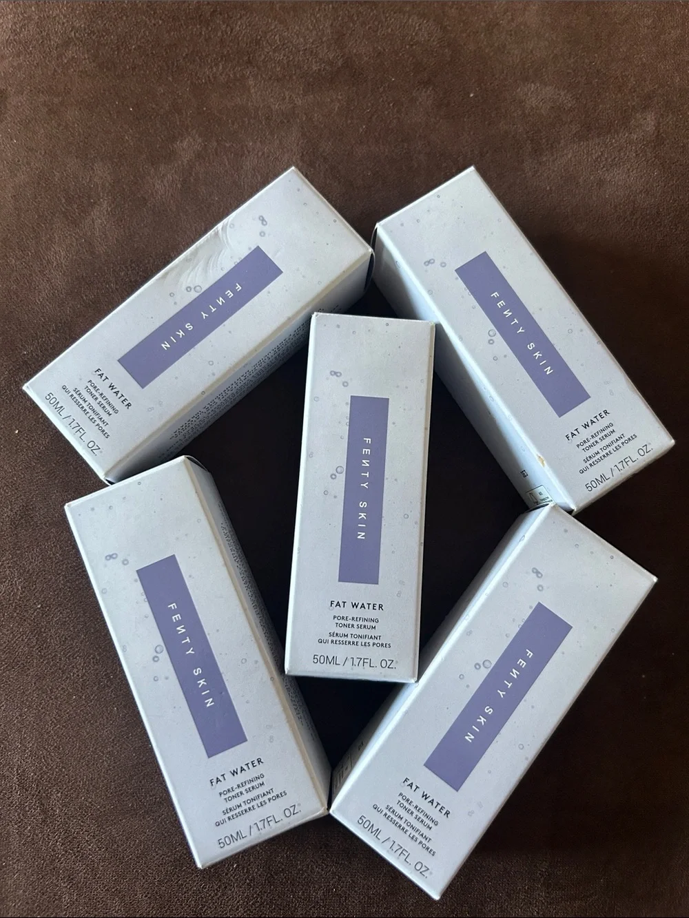Fenty Skin Fat Water Pore-Refining Toner Serum.1.7 Fl oz set of 5